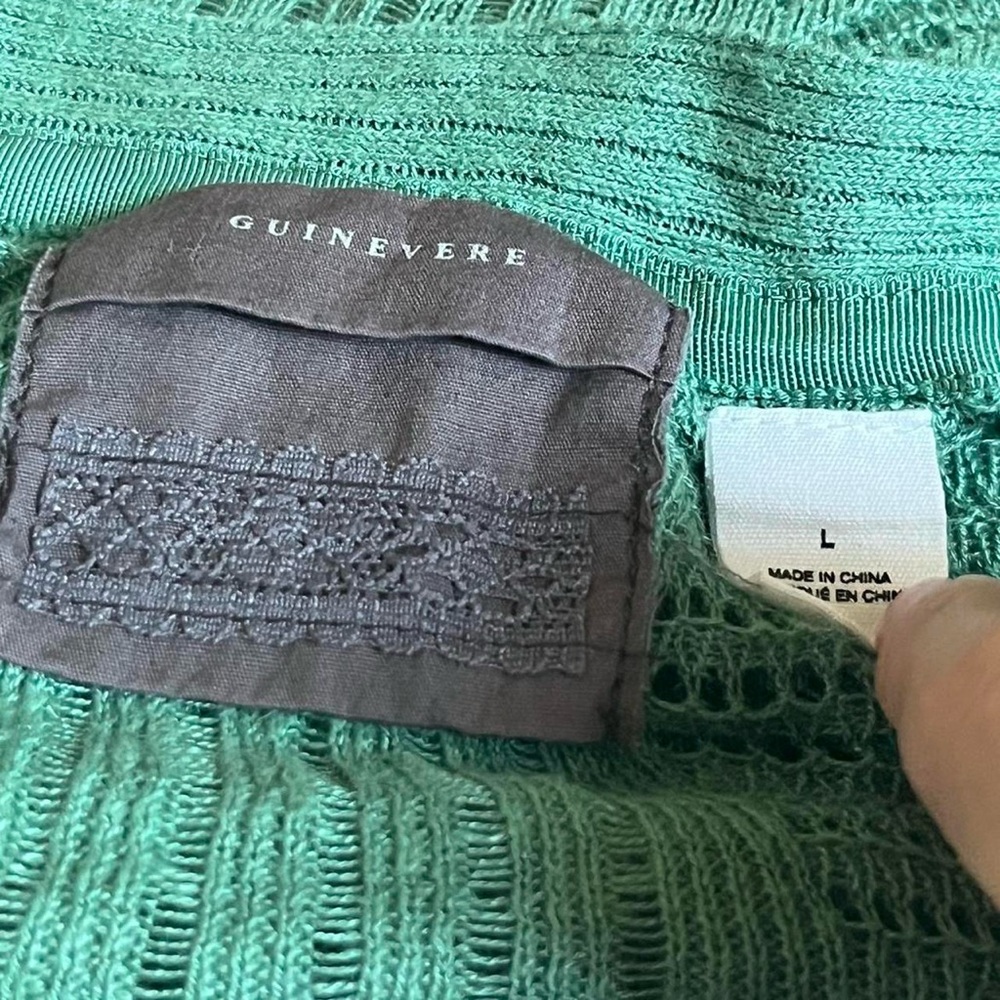 guinevere green open knit long cardigan - Picture 5 of 5